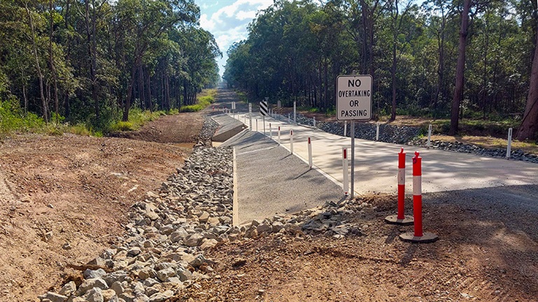 New bridge and floodway on Forestry Road, Bauple